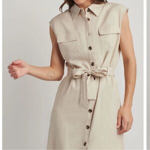 Linen Blend Shirt Dress